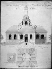 Proposed church tower design by G. af Sillén in 1805 for Kungsholms kyrka (Ulrika Eleonora kyrka) exterior