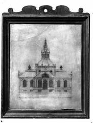 Facade drawing of Kungsholms kyrka (Ulrika Eleonora kyrka) by Mathias Spieler