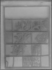 Stained glass window donated by Stockholm's glaziers guild, 1688, detailed view