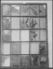 Stained glass window detail from Kungsholms Church (Ulrika Eleonora Church) in Stockholm, Sweden, donated by the Stockholm Glassmakers Guild in 1688