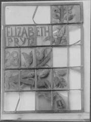 Detail of a stained glass window donated by the Stockholm Glassmakers Guild in 1688
