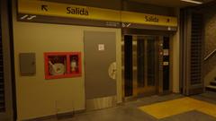 Elevator inside a modern hospital corridor