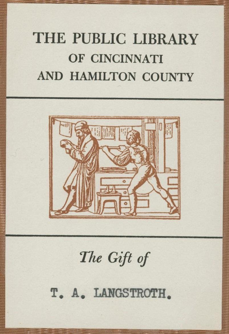 Bookplate from a scrapbook about artist G. Howell-Baker, compiled by T.A. Langstroth in 1958