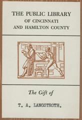 Bookplate from a scrapbook about artist G. Howell-Baker, compiled by T.A. Langstroth in 1958