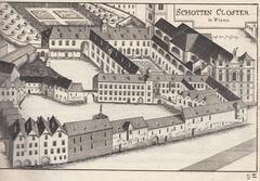 Copper engraving of Schotten Monastery in Vienna from 1672