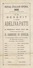 Vintage poster for Il barbiere di Siviglia opera at Royal Italian Opera Covent Garden featuring tenor Alessandro Bettini
