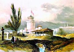White Tower of Thessaloniki 19th century painting
