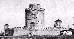 White Tower of Thessaloniki with outer fortifications in 1912