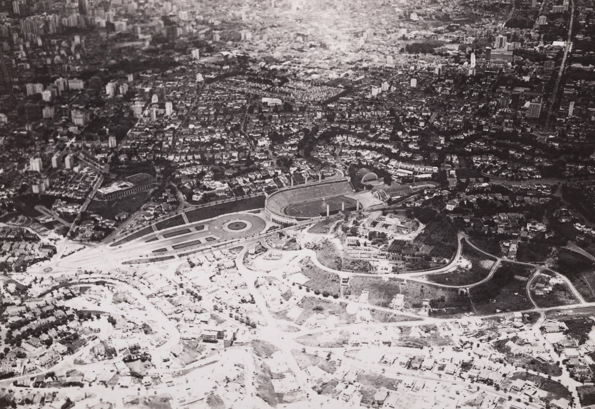Aerial view of Estádio Paulo Machado de Carvalho (Pacaembu) in São Paulo