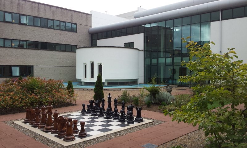 Central courtyard of Galway Clinic in Galway, Republic of Ireland