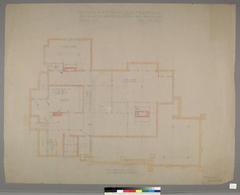 Foundation plan architectural drawing of the residence for D. B. Gamble by Greene & Greene from 1907