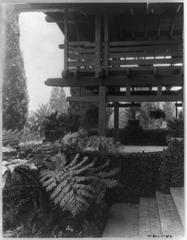 David Berry Gamble house sleeping porch exterior view, Pasadena California