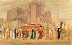 Painting of the funeral of Dante Alighieri