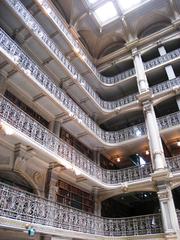 Interior view of George Peabody Library at Peabody Institute Baltimore
