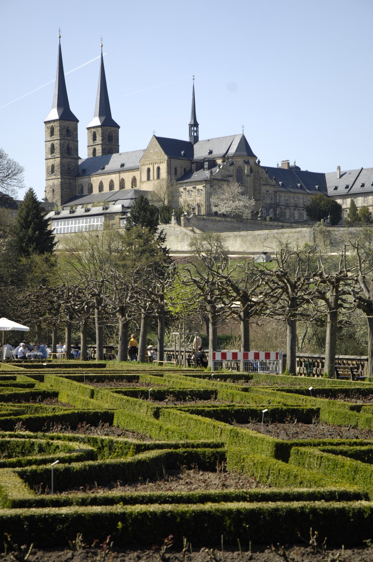 View from the Rose Garden of the New Residence in Bamberg towards Michelsberg