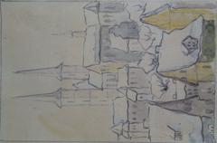 Painting of Bamberg Kloster Michelsberg in 1948