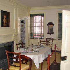 Historic dining room in the Germantown White House with antique furniture in Philadelphia