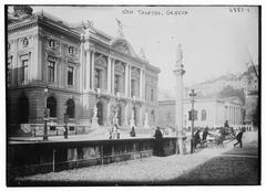 Historic New Theatre building in Geneva with ornate architectural details