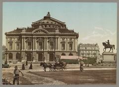 Geneva's historic theater building exterior in color photochrom