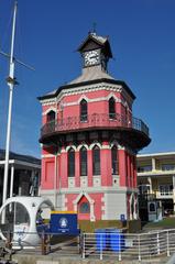 Cape Town Waterfront Clocktower at sunset with clear blue sky