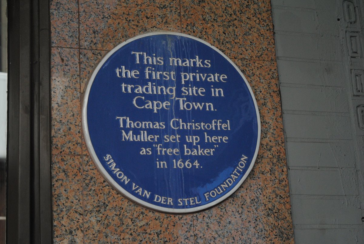 Plaque marking the first trading site in Cape Town, South Africa