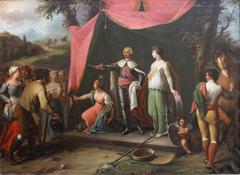 King Carlos III founding the colony of La Carolina painting by Victorino López Herranz circa 1805