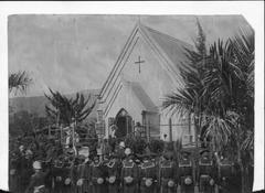 Mourners gathered at King Kalakaua's funeral at Mauna Ala