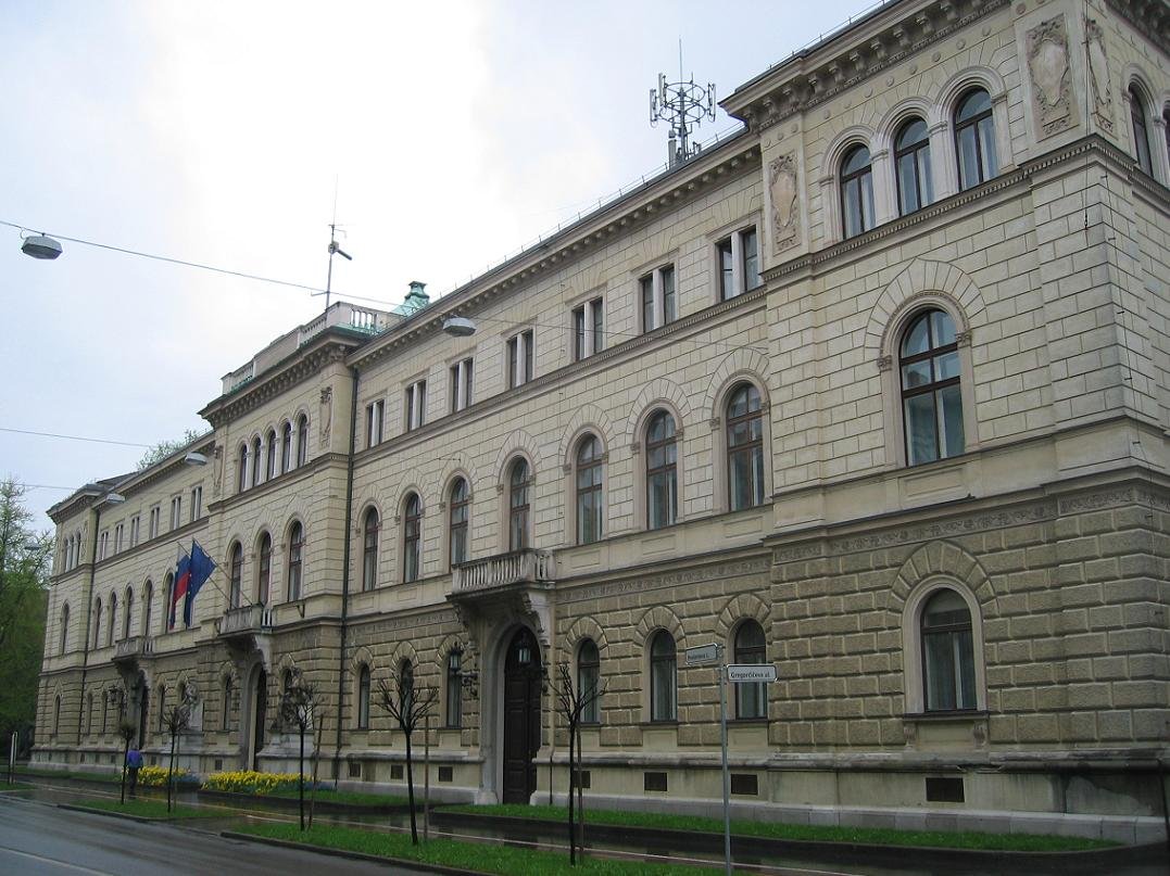Slovene Government Palace in Ljubljana with classical architecture