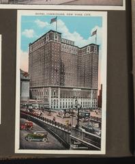 Vintage photochrom print postcard of Hotel Commodore in New York City, 1919
