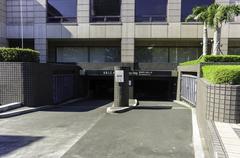 Grand Hyatt Taipei employee entrance with bicycle and scooter parking