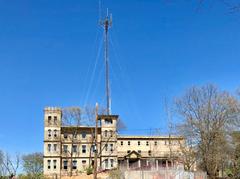 Historic Atlanta Stockade in Grant Park with trees and surrounding greenery
