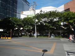Aerial view of Makati Central Business District featuring The Residences at Greenbelt, Ayala Land developments, Corinthian Plaza, Paseo de Roxas, Greenbelt Park, Ayala Center landmarks, and nearby Ayala MRT Station