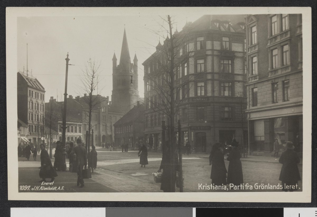 Historic street view of Grønlandsleiret in Oslo, Norway