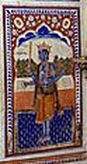 Fresco within tomb of Fateh Singh's descendants at Guru Nanak Dev University campus