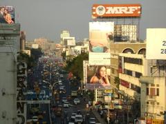 Busy view of Anna Salai street with traffic in Chennai