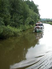 Elbląg Canal in Poland with water and boats