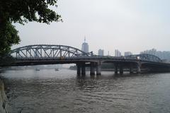 Haizhu Bridge in Guangzhou, China over the Pearl River