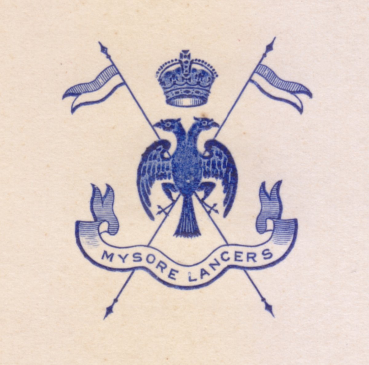 Insignia of the Mysore Lancers featuring crossed lances and a shield