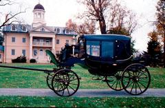 Barouche carriage parked in front of Hampton Mansion in 1840