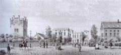 First train station in Münster, Westphalia, Germany in 1850