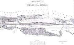 1948 railroad station layout of Münster in Westphalia Germany