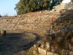 Teatro di Tusculum ancient Roman theatre ruins surrounded by trees