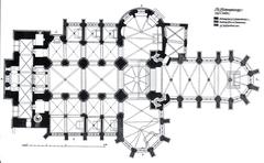 Architectural floor plan of St. Andreas Church in Köln from 1916