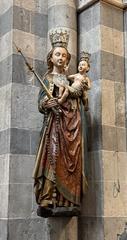 Rosenkranzmadonna statue inside Church St. Andreas in Cologne, Germany