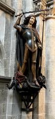 Archangel Michael statue in St. Andreas church Cologne Germany