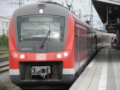 Three 440 electric trains including 440 521-3 at Munich Pasing station platform 10