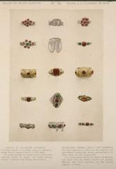 19th century decorative art rings including peasant and wedding rings