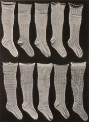 Hand-knitted traditional peasant cotton stockings
