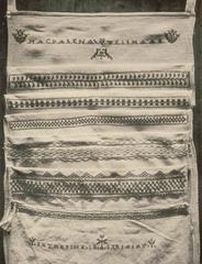 Decorative embroidered hand towels from the late 19th century with various traditional patterns