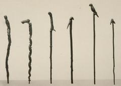 Decorative carved peasant walking sticks from Alsace, France